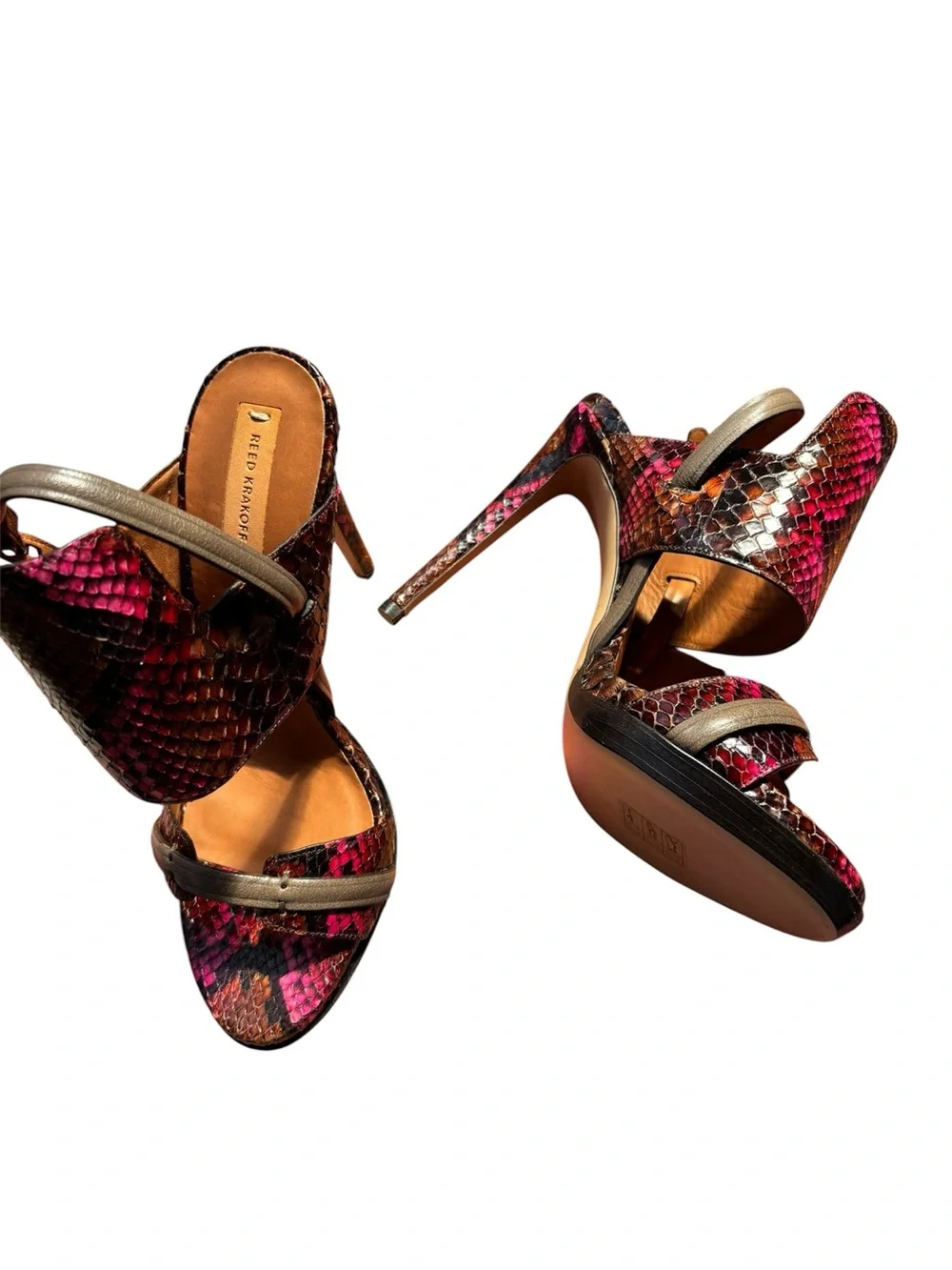 Reed Krakoff Snakeskin Platform Sandals – Size 37 – Made in Italy – Never Worn